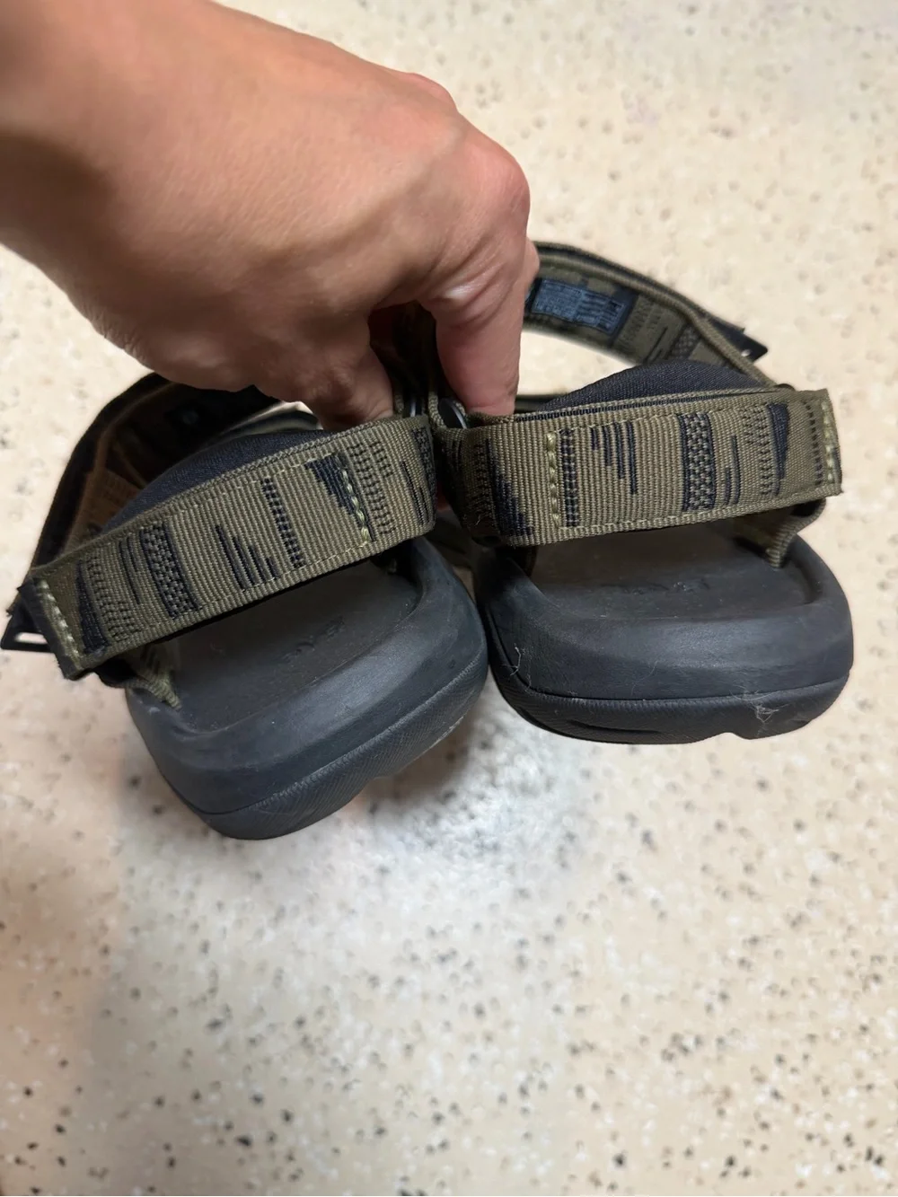 Teva Men's Hurricane Xlt2 Chara Dark Olive and Black Strapped Sandals